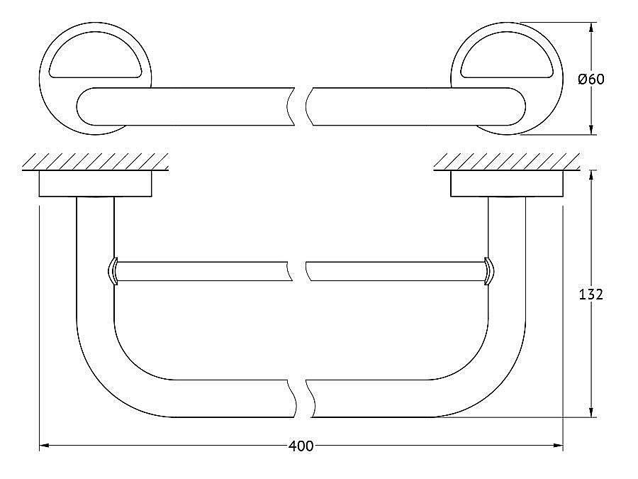 Полотенцедержатель двойной FBS Luxia 40 LUX 035 купить в интернет-магазине сантехники Sanbest