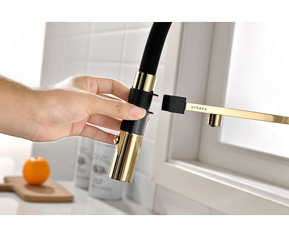 Смеситель для кухни Paulmark Gravity Gr213888-G золото купить в интернет-магазине сантехники Sanbest