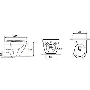 Унитаз подвесной с функцией биде Laguraty 038BM мрамор, безободковый, с крышкой микролифт купить в интернет-магазине Sanbest