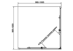 Душевой уголок Vincea Slim 8mm 100х100 VSS-4SL100CLG стекло прозрачное/профиль золото брашированное купить в интернет-магазине Sanbest