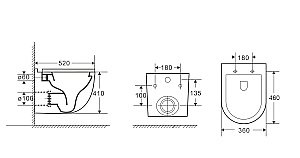 Унитаз подвесной WeltWasser AMBERG 497 ST + HEIMBACH 043 GL-WT + AMBERG RD-CR белый глянцевый, безободковый, с крышкой микролифт, слив-торнадо, с инсталляцией и кнопкой хром глянцевый купить в интернет-магазине Sanbest