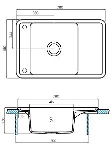 Мойка кухонная Акватон Беллис 78 терракотовый купить в интернет-магазине сантехники Sanbest
