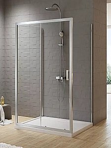 Душевой уголок NEW TRENDY NEW VARIA 120x90 K-0513 стекло прозрачное/профиль хром купить в интернет-магазине Sanbest