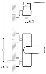 Смеситель для душа BelBagno CARIN CAR-ESDM-CRM купить в интернет-магазине сантехники Sanbest