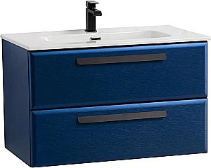 Тумба с раковиной Cezares ECO-CER-N 80 ECO-CER-N-800-2C-SO-SPF-P сапфир для ванной в интернет-магазине Sanbest