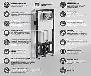 Инсталляция для унитаза WasserKraft Aller 10TLT.010.ME.PB01 купить в интернет-магазине сантехники Sanbest