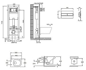 Унитаз подвесной Jacob Delafon ELITE E21755RU-00 безободковый, с крышкой микролифт, с инсталляцией и белой кнопкой купить в интернет-магазине Sanbest