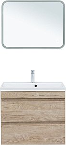 Тумба с раковиной Aquanet Нота New 334198 75 дуб светлый для ванной в интернет-магазине Sanbest