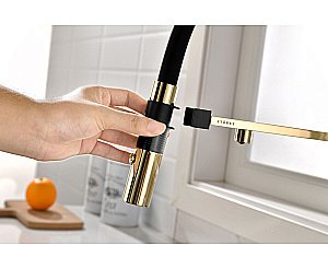 Смеситель для кухни Paulmark Gravity Gr213888-G золото купить в интернет-магазине сантехники Sanbest