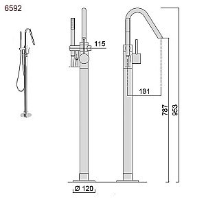 Смеситель для ванны Giulini Futuro 6592 хром купить в интернет-магазине сантехники Sanbest