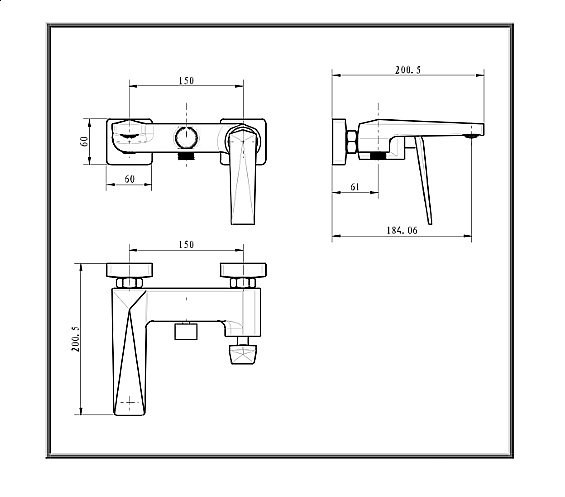 Смеситель для ванны Boheme Venturo 373-W купить в интернет-магазине сантехники Sanbest