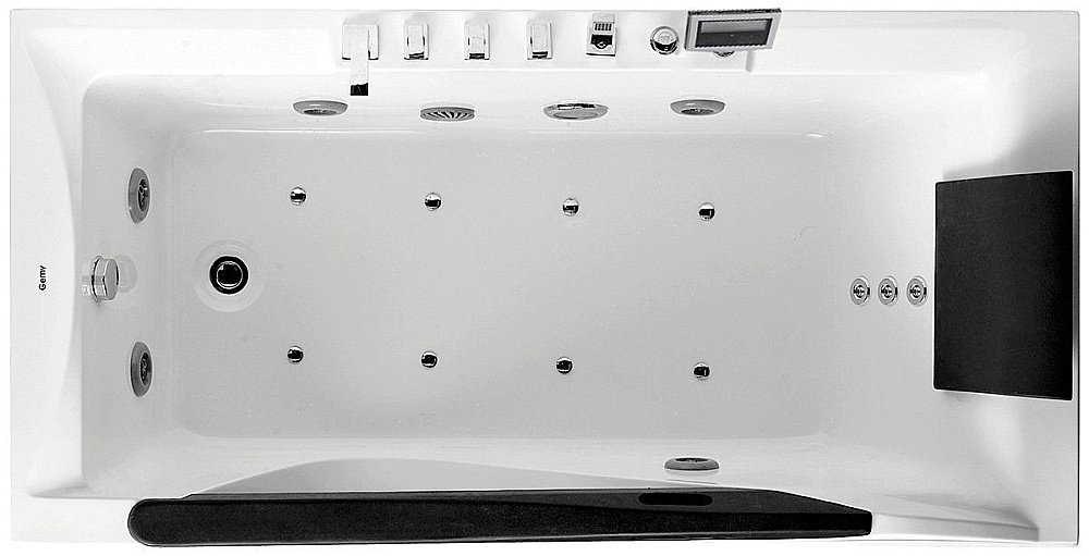 Ванна акриловая Gemy Glass Panel G9055 K 181x92 белая с гидромассажем купить в интернет-магазине Sanbest