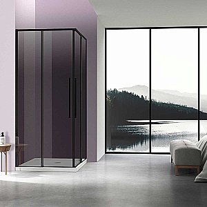Душевой уголок Vincea Slim-N VSS-4SN9010CGB 100x90 стекло тонированное/профиль черный купить в интернет-магазине Sanbest