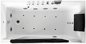 Ванна акриловая Gemy Glass Panel G9055 K 181x92 белая с гидромассажем купить в интернет-магазине Sanbest