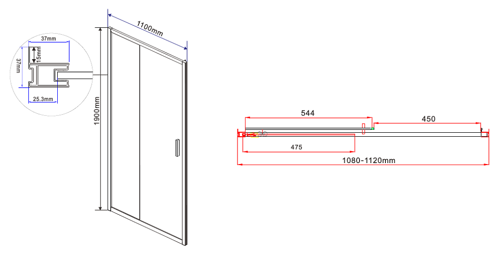 Душевая дверь Vincea Garda VDS-1G110CH 110 хром купить в интернет-магазине Sanbest