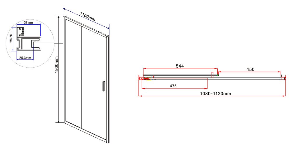 Душевая дверь Vincea Garda VDS-1G110CH 110 хром купить в интернет-магазине Sanbest