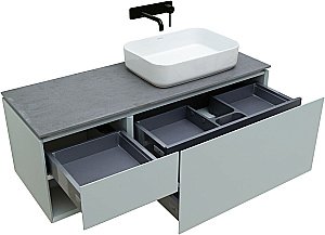 Тумба с раковиной Allen Brau INFINITY 120 1+1 папирус матовый для ванной в интернет-магазине Sanbest