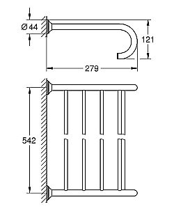 Полка с полотенцедержателем Grohe Essentials Authentic 40660001 купить в интернет-магазине сантехники Sanbest