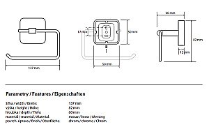 Держатель для туалетной бумаги Bemeta Tasi 154112022 купить в интернет-магазине сантехники Sanbest