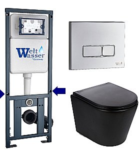 Унитаз с инсталляцией WeltWasser MARBERG 410 + SALZBACH 043 MT-BL + MAR 410 SE-CR купить в интернет-магазине Sanbest