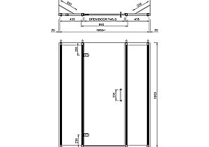 Душевая дверь распашная Burlington 170 стекло прозрачное/профиль хром купить в интернет-магазине Sanbest