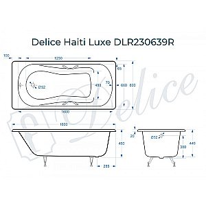 Ванна Delice Haiti Luxe Elite 180х80 DLR230636R 180х80 белая купить в интернет-магазине Sanbest