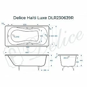 Ванна Delice Haiti Luxe Elite 180х80 DLR230636R 180х80 белая купить в интернет-магазине Sanbest
