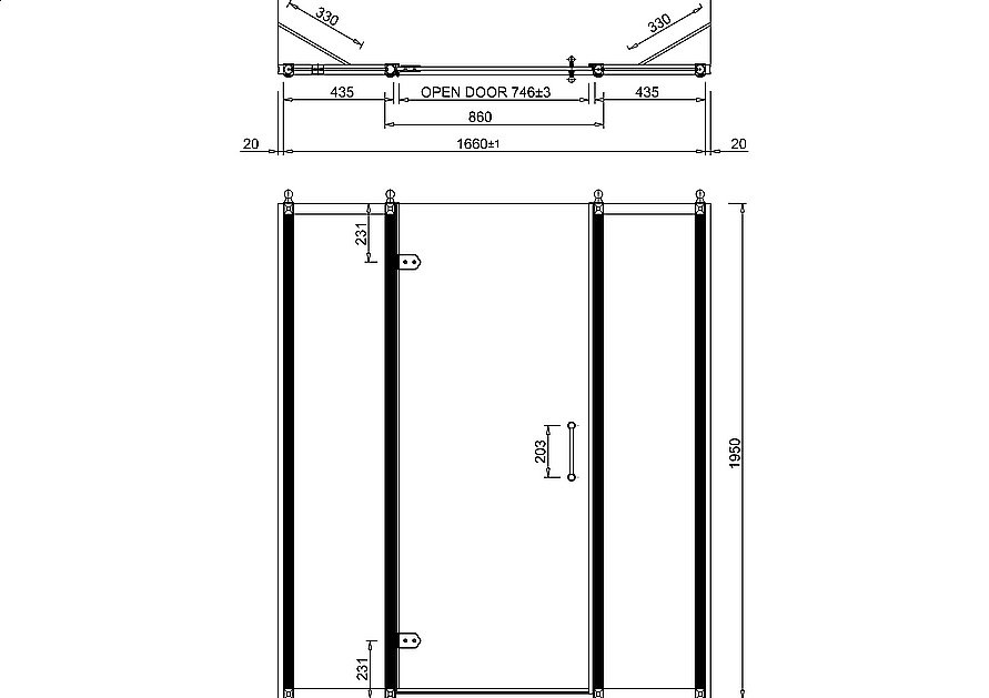 Душевая дверь распашная Burlington 170 стекло прозрачное/профиль хром купить в интернет-магазине Sanbest