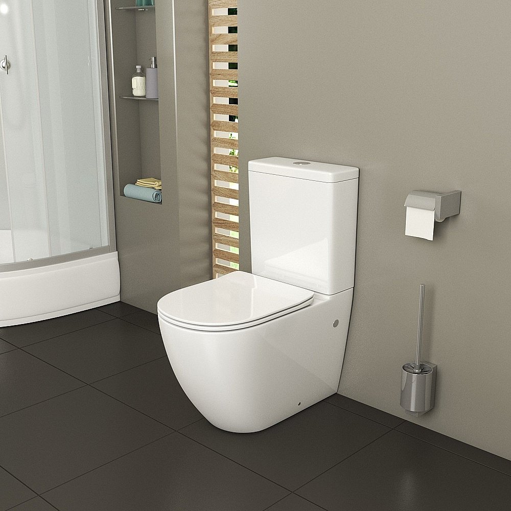 Унитаз напольный Grossman GR-4446 безободковый, с бачком, с крышкой микролифт купить в интернет-магазине Sanbest