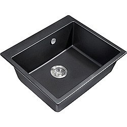 Мойка кухонная Milacio Murcia 60 Cuarzo MC.77011 черная матовая купить в интернет-магазине сантехники Sanbest