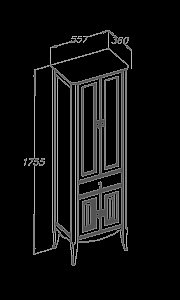 Пенал Опадирис Лоренцо 56 белый матовый для ванной в интернет-магазине сантехники Sanbest