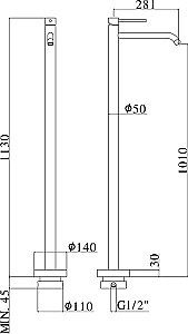 Смеситель для раковины Paffoni LIGHT LIG031NO купить в интернет-магазине сантехники Sanbest
