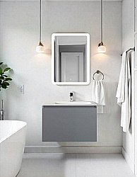 Тумба с раковиной Art&Max AM-Latina-600-1C-SO-GM/AM7117-60 Серый матовый для ванной в интернет-магазине Sanbest