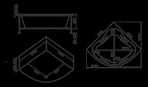 Ванна акриловая BAS Империал 150x150 купить в интернет-магазине Sanbest