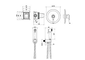 Гигиенический душ Aquatek Классик AQ1519PG полированное золото купить в интернет-магазине сантехники Sanbest