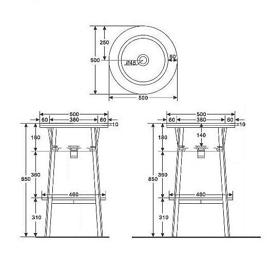 Консоль с раковиной ABBER Bequem AC2130MG серый матовый для ванной в интернет-магазине сантехники Sanbest