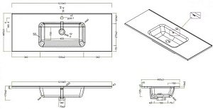 Тумба с раковиной BelBagno ETNA H60 2C 120 Bianco Lucido для ванной в интернет-магазине Sanbest