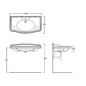 Раковина Simas Arcade AR874bi*1 105 с кронштейном купить в интернет-магазине Sanbest