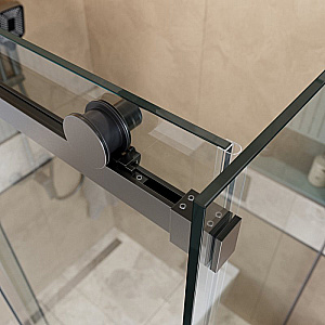Душевой уголок BelBagno SOFT_CLOSE-2-AH-1 120х100 стекло прозрачное/профиль оружейная сталь купить в интернет-магазине Sanbest