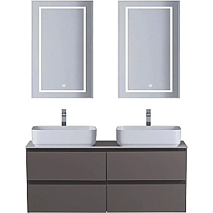 Тумба с раковиной и столещницей BelBagno 120 KRAFT-1200-4C-SO-GSO+KEP-120-2-CEM темно-серая матовая для ванной в интернет-магазине Sanbest