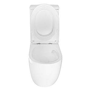 Унитаз напольный Azario Riano AZ-1307A белый, безободковый, с бачком, с крышкой микролифт, слив торнадо купить в интернет-магазине Sanbest