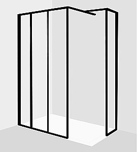 Душевое ограждение Jacob Delafon Nouvelle Vague 110 боковая стенка 30 прозрачное/черный купить в интернет-магазине Sanbest