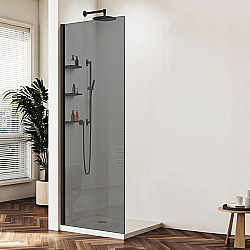 Душевая перегородка Vincea Walk-In VSW-1HWS800CGB 80 профиль черный матовый/стекло тонированное купить в интернет-магазине Sanbest