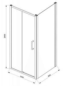 Душевой уголок Bravat BLACKLINE BS120.3101B 80х120 стекло прозрачное/профиль черный купить в интернет-магазине Sanbest