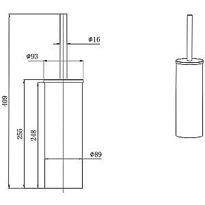 Ершик для туалета Aquatek Вега AQ4011MB черный купить в интернет-магазине сантехники Sanbest