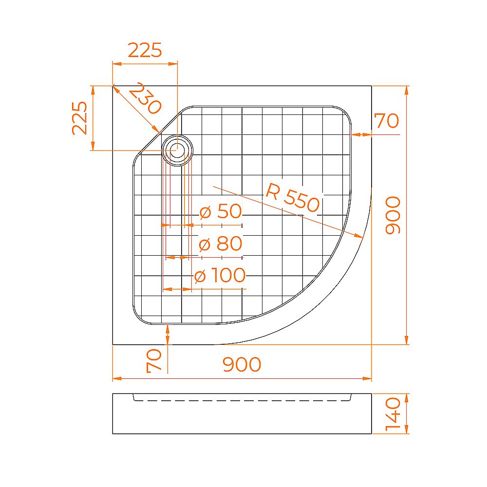 Душевой поддон RGW SMC-W 57350199-01 90x90 белый купить в интернет-магазине Sanbest