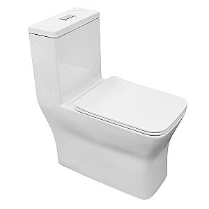 Унитаз моноблок Azario Vero AZ-8608 белый, безободковый, с крышкой микролифт купить в интернет-магазине Sanbest