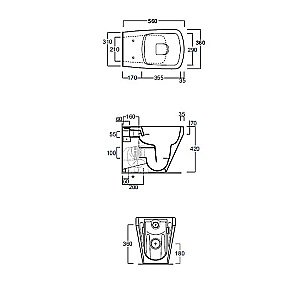 Унитаз приставной SIMAS Baden Baden BB01bi безободковый, белый купить в интернет-магазине Sanbest