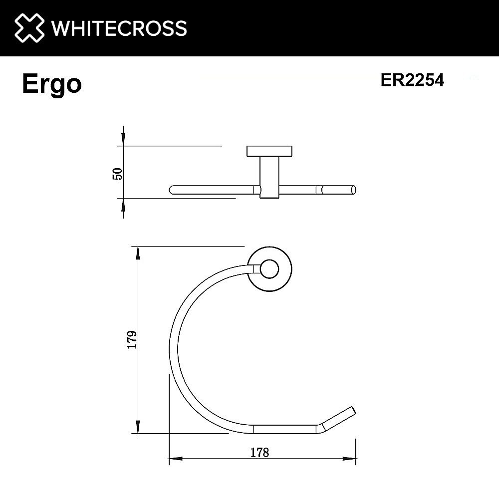 Полотенцедержатель WhiteCross Ergo ER2254NIB никель брашированный купить в интернет-магазине сантехники Sanbest