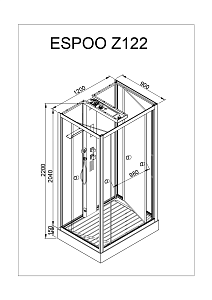 Душевая кабина Deto Серия Z Z122 ESPOO 120x90 купить в интернет-магазине Sanbest